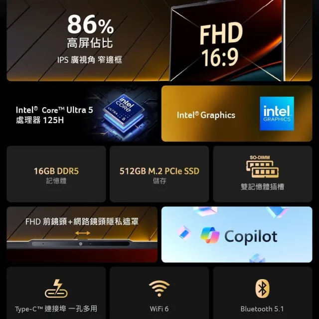 【Acer】微軟M365組★15.6吋Ultra 5 AI效能筆電(Aspire Lite/AL15-74P-503V/Ultra 5-125H/16G/512G/W11)