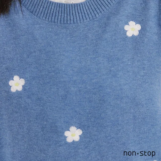 【non-stop】花語刺繡針織背心-2色
