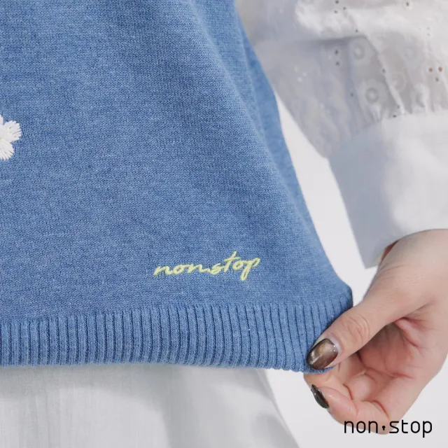 【non-stop】花語刺繡針織背心-2色