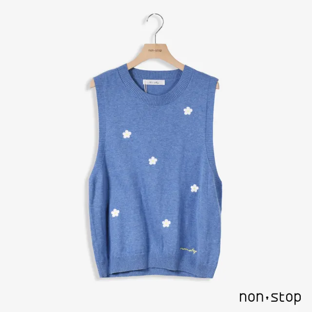 【non-stop】花語刺繡針織背心-2色