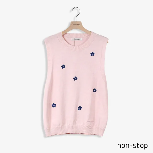 【non-stop】花語刺繡針織背心-2色