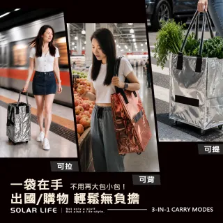【索樂生活】折疊購物車袋 登機 行李箱 s號 購物推車 有輪子的購物袋 拖車包 菜籃車