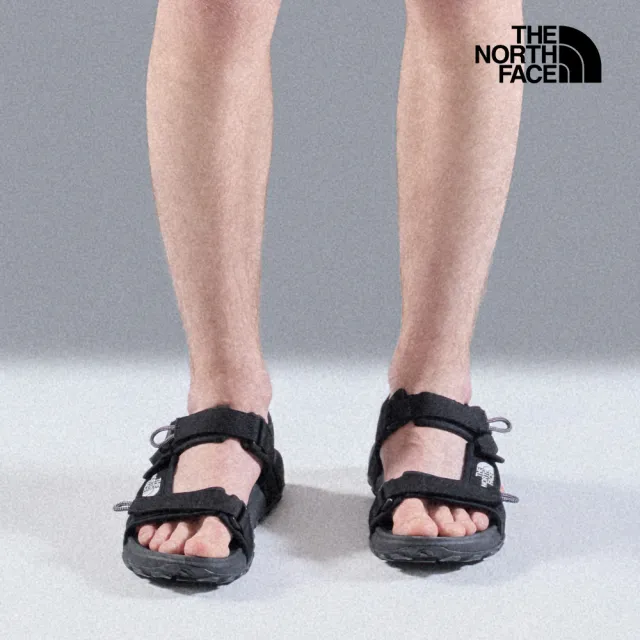 【The North Face 官方旗艦】北面男款黑色抓地可調節涼鞋｜8A8XKX7