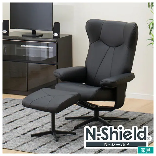 【NITORI 宜得利家居】◎耐磨皮革事務椅 沙發 辦公椅 電腦椅 個人椅 N-SHIELD ROAD4 BK(事務椅 辦公椅)