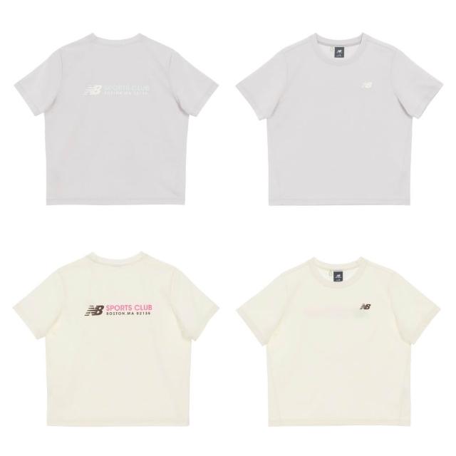 【NEW BALANCE】NB LOGO短袖上衣_女性_米/灰_WT61B2GQCIC_WT61B2GQGYM(亞版 版型正常)