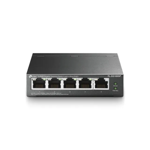 【TP-Link】TL-SG1005P 5埠 Gigabit RJ45 桌上/壁掛式 PoE switch交換器(65W)