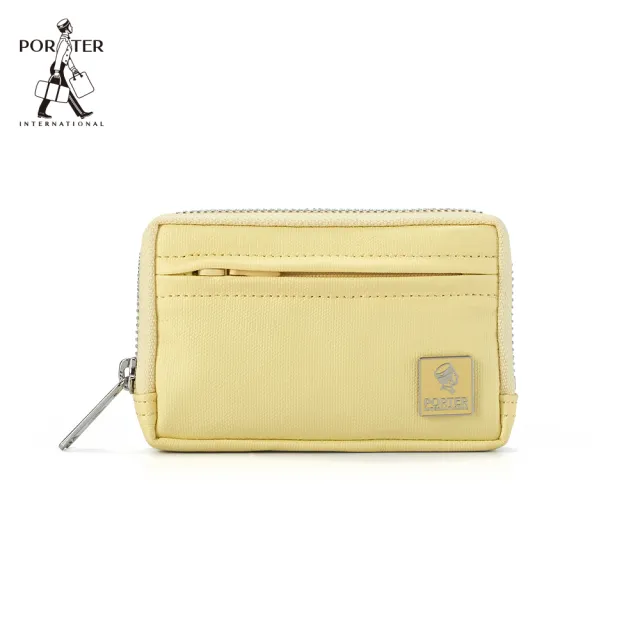【PORTER INTERNATIONAL】復古品味MORI實用拉鍊零錢包(鵝黃)
