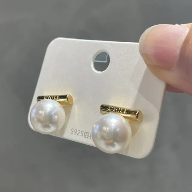 【LEESA】耳飾\仿珠耳釘\簡約耳環\飾品\韓國飾品\小眾設計\耳環女\耳針\復古耳環\925純銀\高級感\耳環