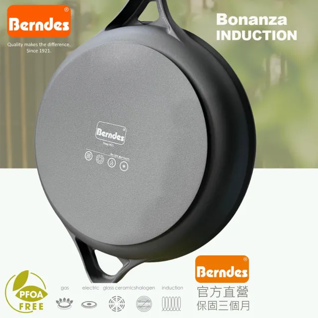 【Berndes 寶迪】Bonanza INDUCTION系列經典升級不沾鍋平煎鍋20cm