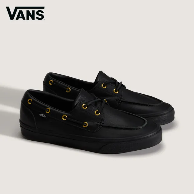 【VANS】官方旗艦 2-Eyelet Boat Shoe 黑色船鞋 休閒鞋