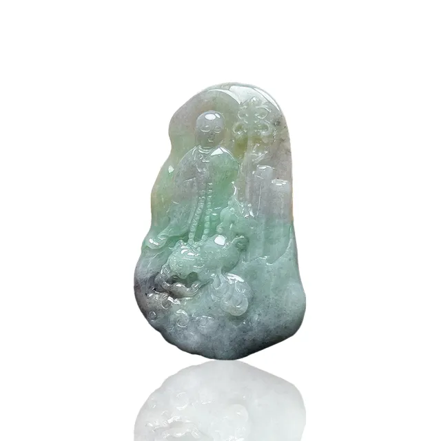 【玉我翡翠】翡翠吊墜 地藏 地藏王菩薩 掛件牌件 M24097 緬甸A貨翡翠(大願無盡/慈悲救苦/安靈護佑)