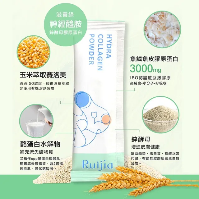 【RUIJIA 露奇亞】鋅酵母膠原蛋白粉 (30包/罐)-6入(修護滋養好潤澤)