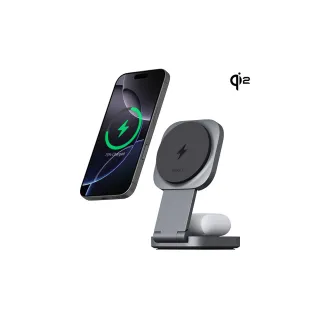 【AUKEY】LC-MC211 MagFusion L 二合一Qi2磁吸折疊式旅行無線充電器(減法美學 才是我的生活節奏)