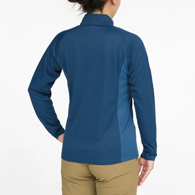 【mont bell】Cool Ls Zip Shirt女款長袖半門襟 1114632NV海軍藍 PU紫 YL黃