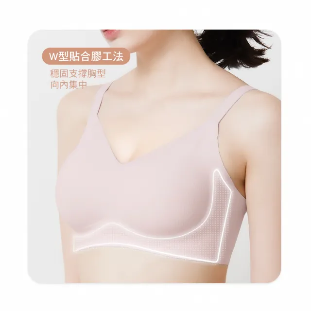 【MarCella 瑪榭】任選3件-包覆加強-無痕無鋼圈內衣-集中美胸-直條款(無痕內衣/女內衣/集中托高)