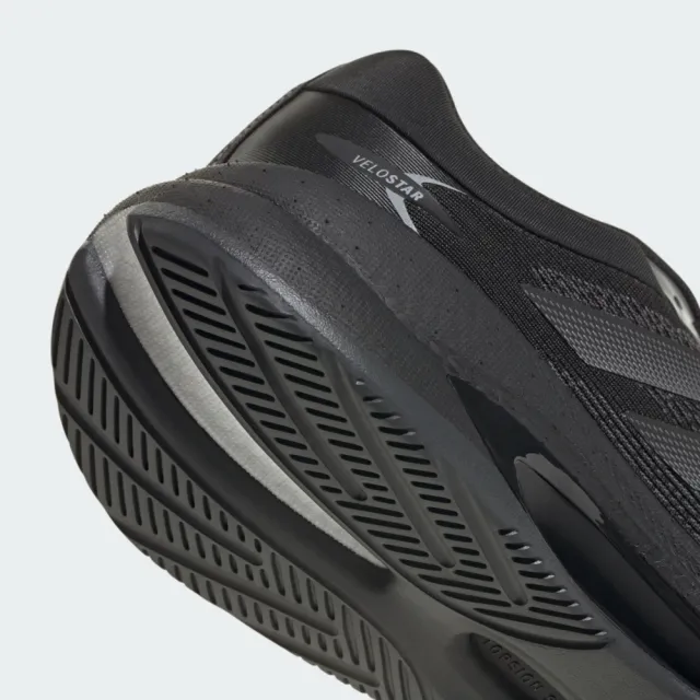 【adidas 愛迪達】Velostar 男 慢跑鞋 運動鞋 跑鞋 寬楦 防潑水 緩震 黑(HQ7296)