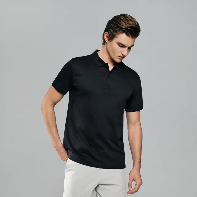 【GIORDANO 佐丹奴】男裝液氨棉修身短袖POLO衫 Liquid Touch系列(09 標誌黑)