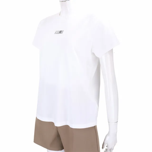 【MM6 MAISON MARGIELA】數字標籤圓領白色純棉短袖TEE T恤