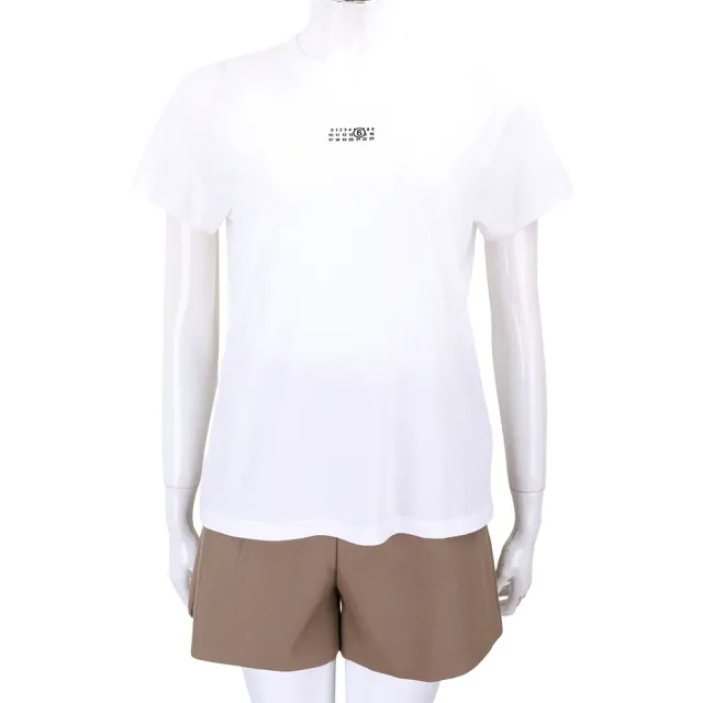 【MM6 MAISON MARGIELA】數字標籤圓領白色純棉短袖TEE T恤