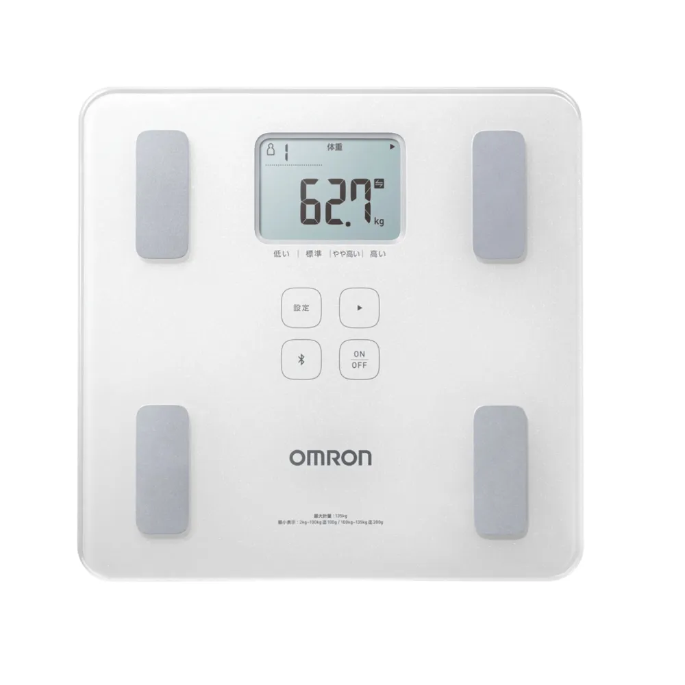 【OMRON 歐姆龍】電子體重計/體脂計 HBF-228T 柔道國手 楊勇緯推薦(白色)