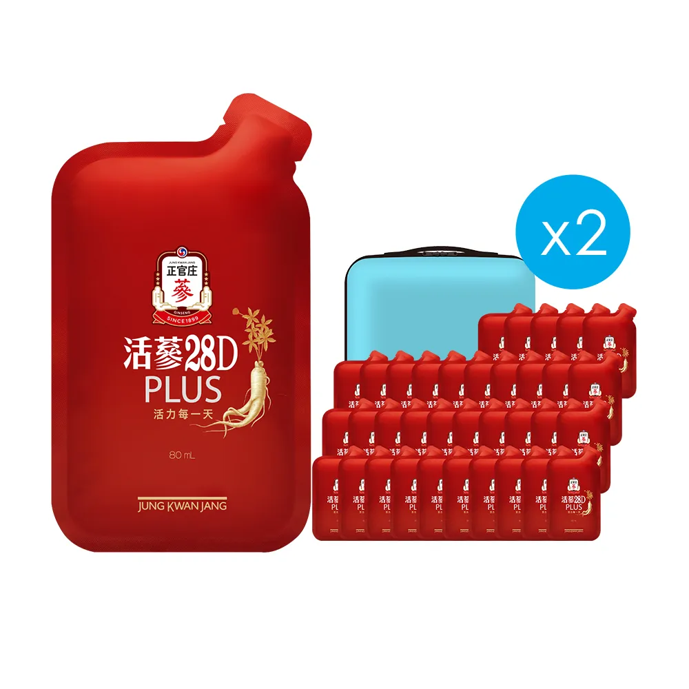 【正官庄】活蔘28D PLUS-80mlx36包/盒*2入(提把式禮盒/保健禮盒)KAKAO