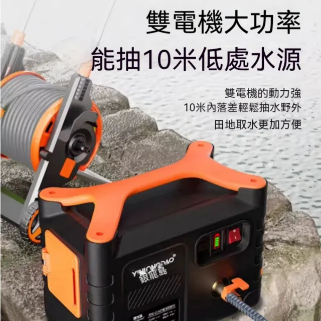 【巧可】抽水泵 戶外澆菜澆水機 農用便攜式水泵 可攜式抽水機 雙供電農用泵 雙電池 20米防爆管
