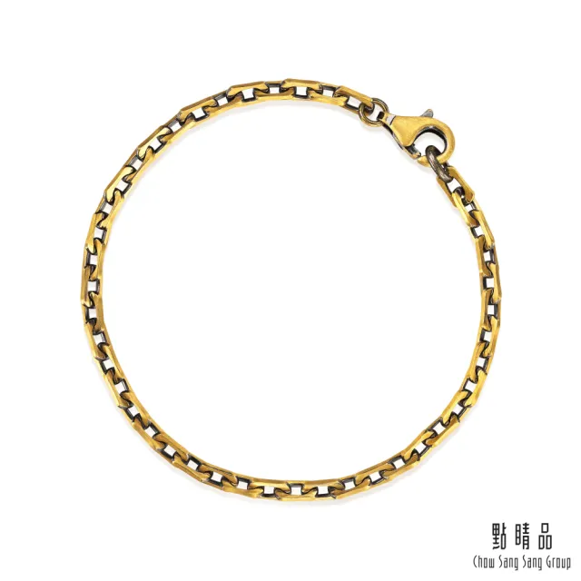 【點睛品】黑金美學 經典素鍊 黃金手鍊_計價黃金(19)