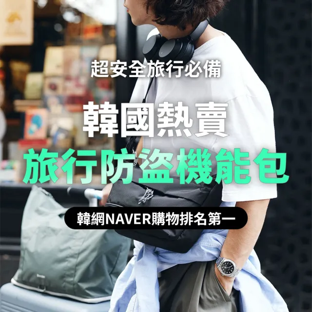 【Branden】品牌旗艦店｜旅行防盜機能側背包S（防盜包/防盜側背包/側背包/RFID防盜）