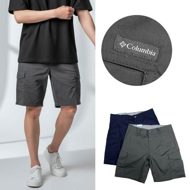 【Columbia 哥倫比亞】Columbia 偏薄 哥倫比亞 休閒短褲 夏天短褲 工裝 短褲 可繫皮帶(短褲9222AI3)