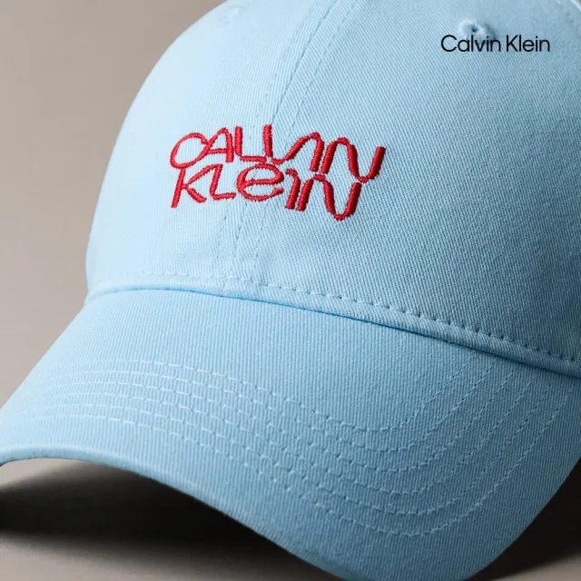 【CALVIN KLEIN】官方旗艦館CK 未來風標誌刺繡棒球帽_藍色