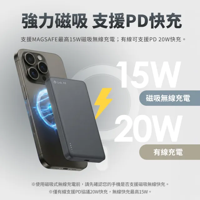 【Link All】防爆行動電源 固態電池 10000mAh CCC認證 15W 二合一(wh標示可出國 PHP-153SP)