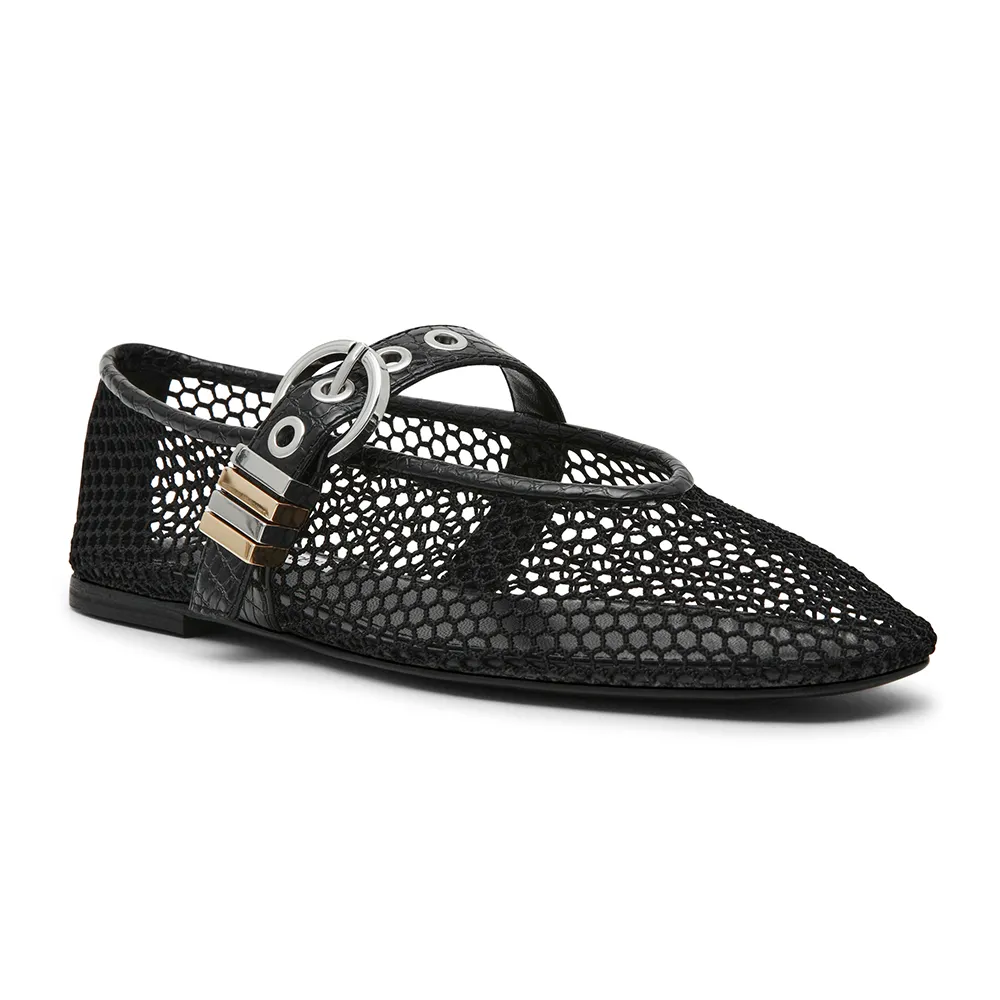 【steve madden】率性透膚網布瑪莉珍鞋 LUCIA-MESH(黑色)