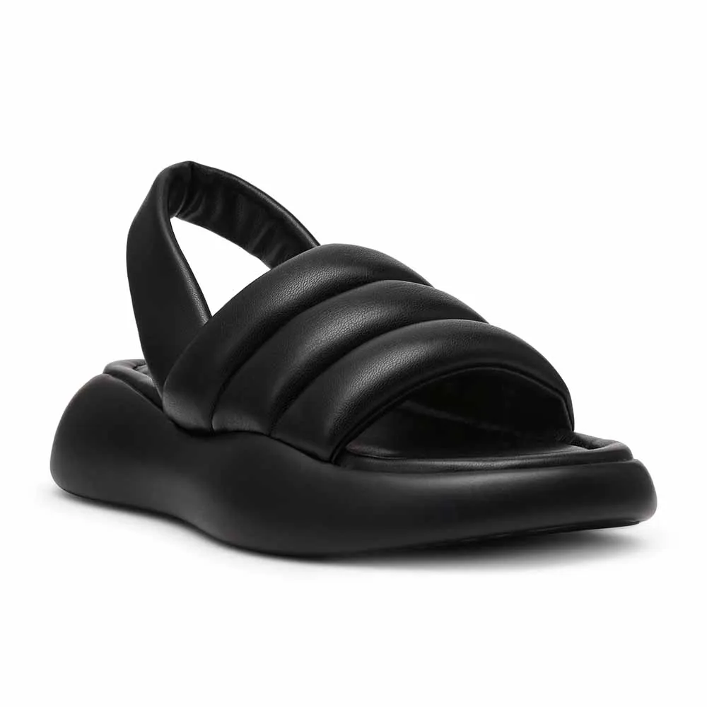 【steve madden】HEADWAY 麵包寬帶厚底涼鞋(黑色)
