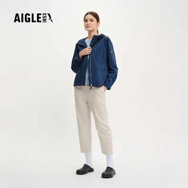 【AIGLE】女 快乾彈性七分褲｜AG-4P229A138 淺卡其(coolmax 吸濕排汗 快乾 彈性褲)