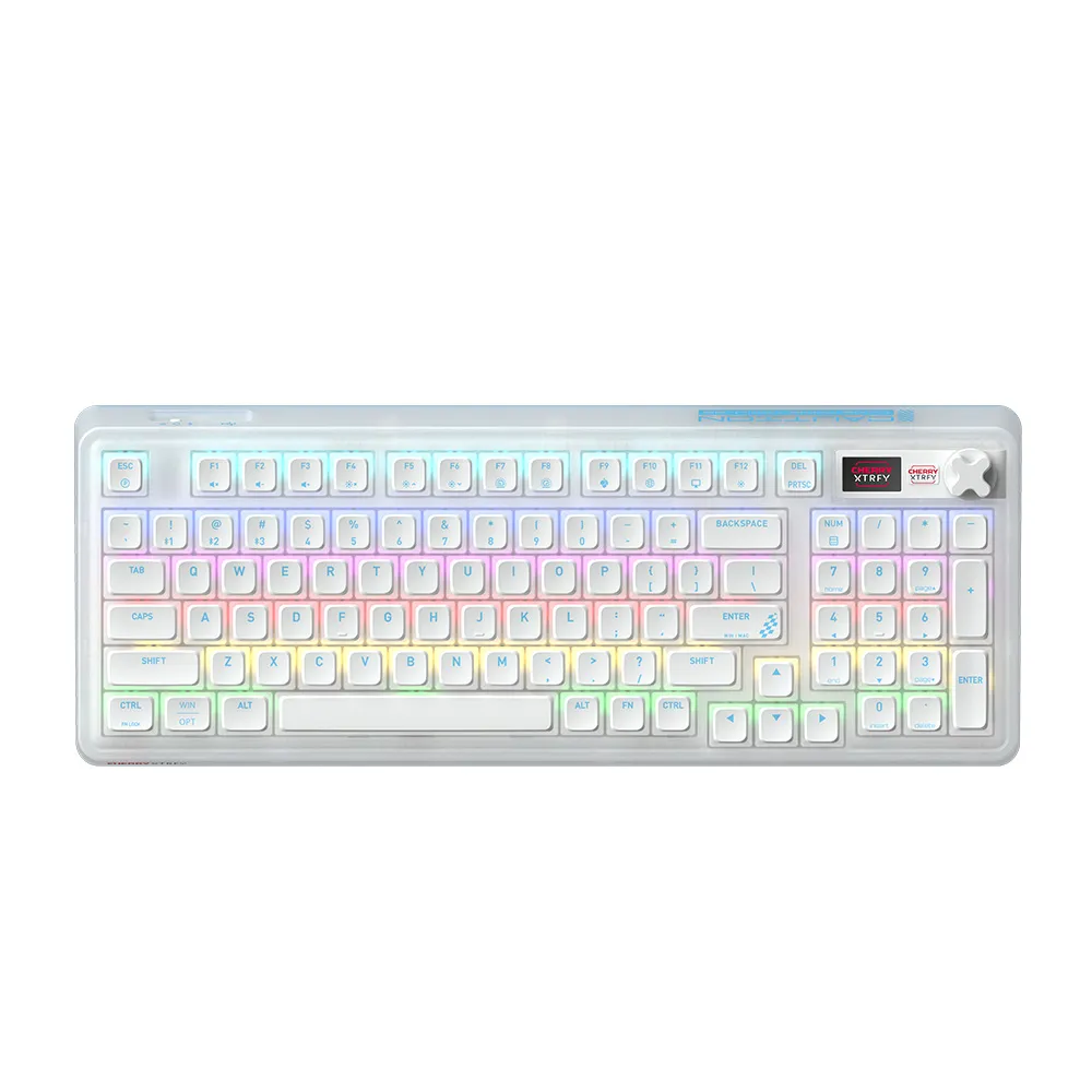 【Cherry】Cherry 無線三模 PIXIU98 RGB MX2A 冰晶雪霧 白 靜音紅軸(98 RGB 無線 熱插拔 機械 鍵盤 電競)
