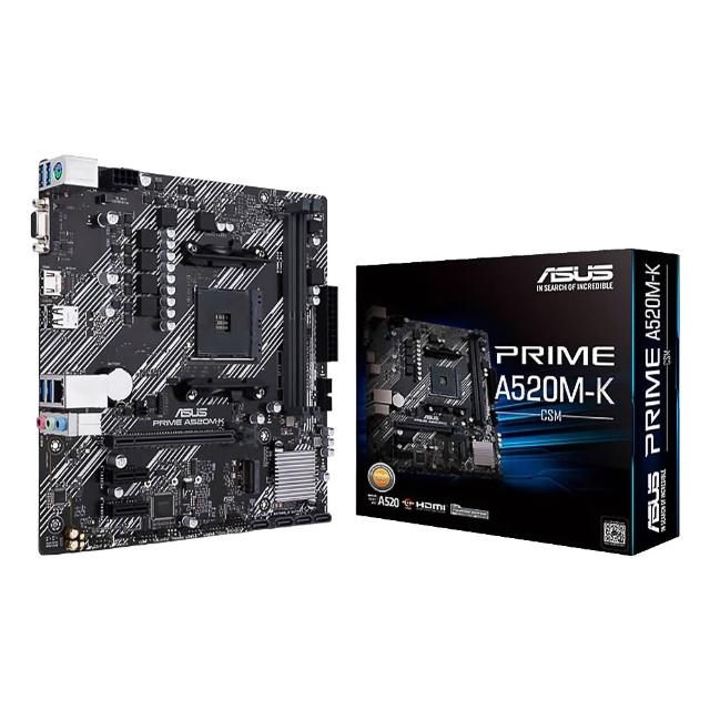 【ASUS 華碩】PRIME A520M-K/CSM 主機板+AMD R5 3400G 代理盒裝+凌航 D4 16G/3200 NeoForza