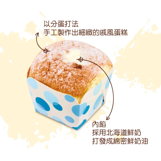 【巴特里】北海道濃奶戚風蛋糕 6盒組/每盒6份(巴特里西點招牌之星)