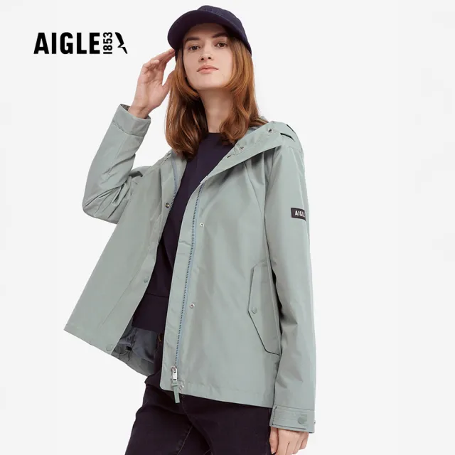 【AIGLE】女 GORE WINDSTOPPER 防風外套｜AG-4A258A185 青瓷綠(女外套 防風外套 windstopper外套)