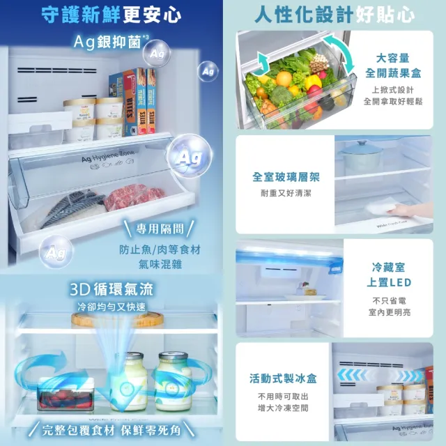 【Panasonic 國際牌】家電快配★momo獨家268公升雙門變頻冰箱-消光藍(NR-B27ME-A1)