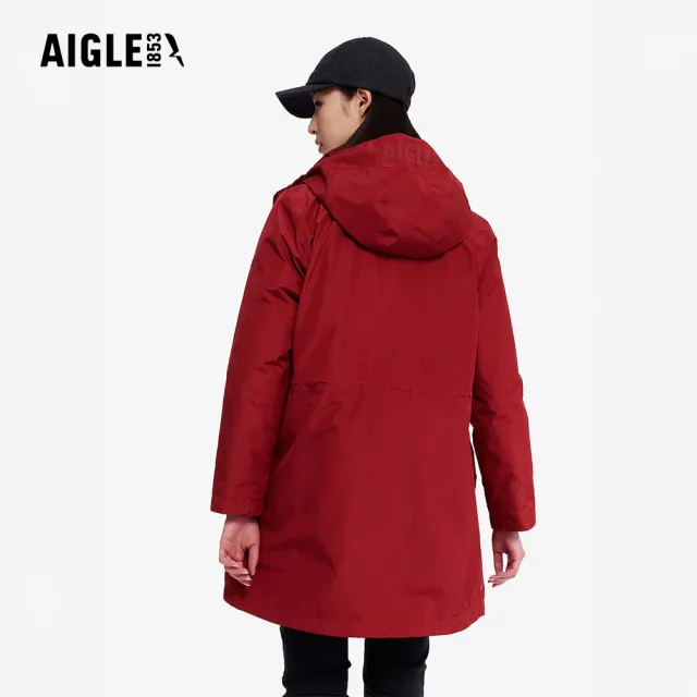 【AIGLE】女 GORE-TEX 兩件式防水羽絨外套|AG-4A246A017 櫻桃紅(goretex 防風防水 保暖外套 羽絨外套)