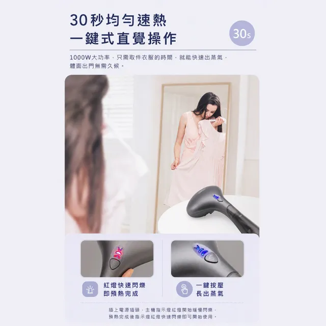 【SAMPO 聲寶】二合一手持式三段蒸汽掛燙機/熨斗(AS-Z2211HL)