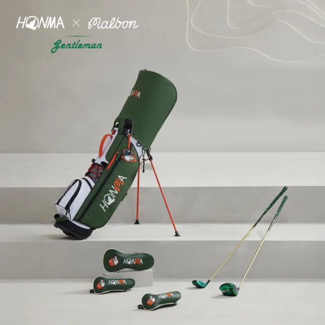 【HONMA 本間高爾夫】HONMAxMalbon聯名高爾夫套桿組 男款4木9鐵(5-11.AW.SW)+推桿+專屬球袋及桿套 七夕限定