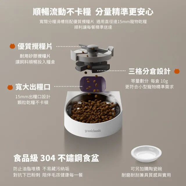 【grantclassic】進階吃喝套餐 寵物攝影機餵食器+UV版飲水機(餵不停喝不停 官方品牌館 自動餵食器)