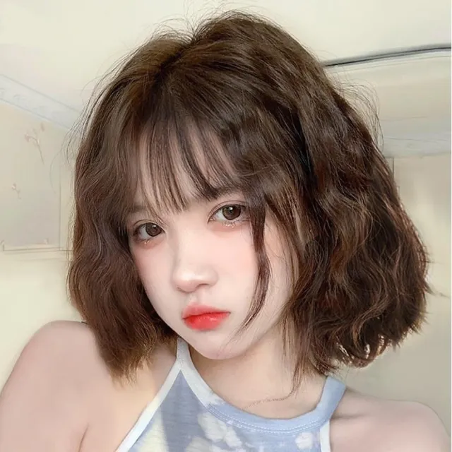 【巴黎精品】現貨限搶 女短假髮透氣假髮片輕量隱形增髮整頂假髮角色扮演(蓬鬆自然水波紋捲髮2色a1hq17)