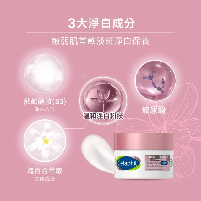 【Cetaphil 舒特膚】官方直營 BHR淨白調理安撫霜 50gx2(淡斑美白/緊緻抗老/保濕亮白/暗沉蠟黃)