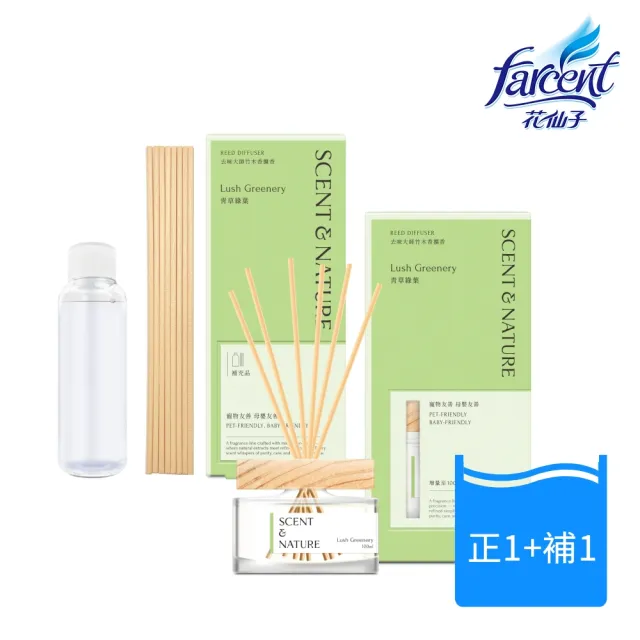 【去味大師】竹木香擴香-SCENT NATURE(擴香100ml正裝X1+擴香90ml補充X1)寵物友善 母嬰友善 環保配方