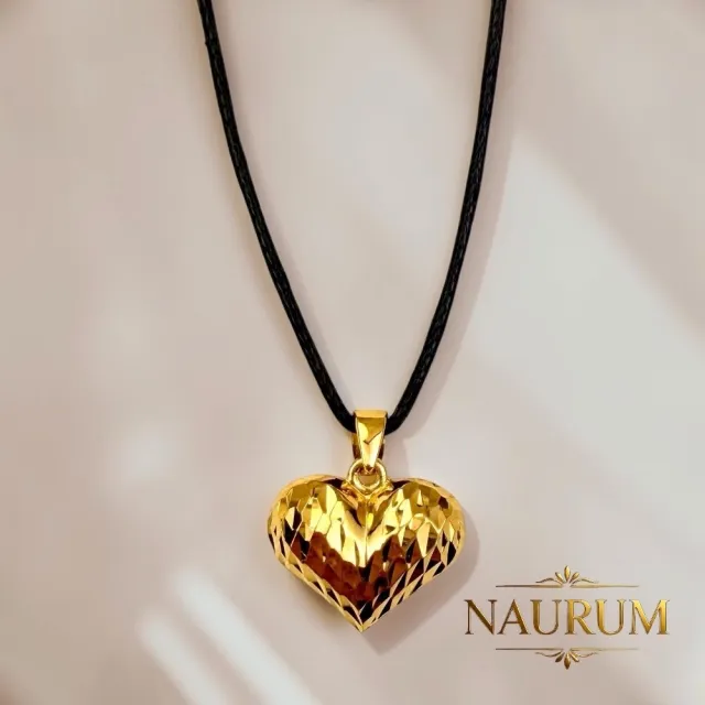 (NAURUM)黃金墜飾心動軌跡0.89錢附贈皮繩