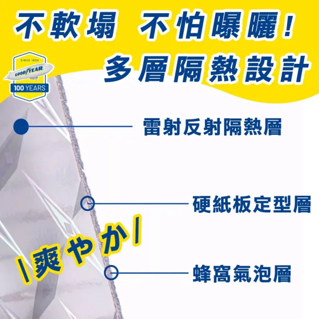 【GOODYEAR 固特異】前檔雷射遮陽板 汽車遮陽板｜前檔遮陽板｜汽車遮陽擋｜雷射遮陽板