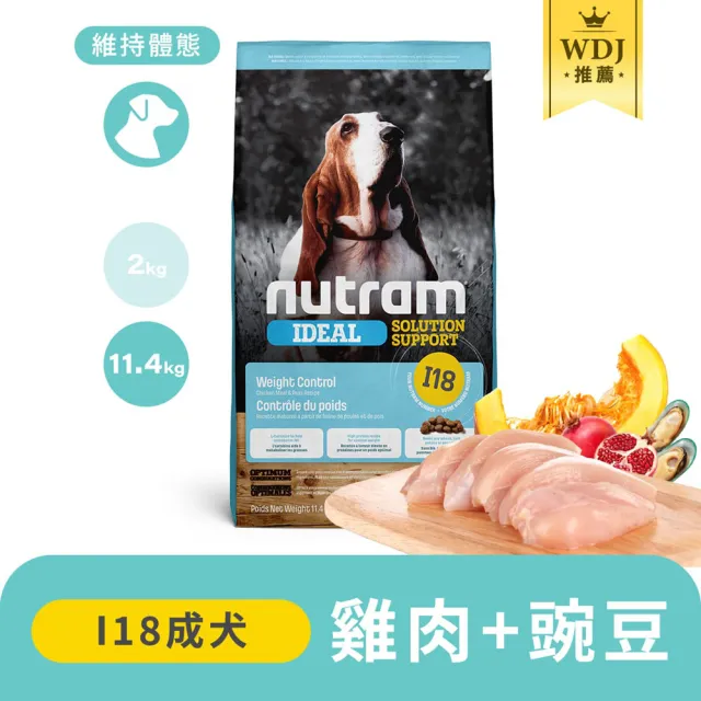 【Nutram 紐頓】I18/I20無穀專業理想系列狗飼料 11.4kg/25lb(雞肉/羊肉、狗糧)