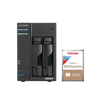 【ASUSTOR 華芸】搭東芝NAS 10TB★AS6702Tv2 2Bay NAS 網路儲存伺服器